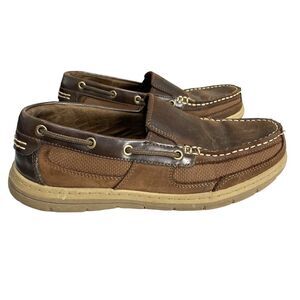 Croft & Barrow Men’s‎ Slip On Loafers Boat Shoes Brown Leather Size 9.5M